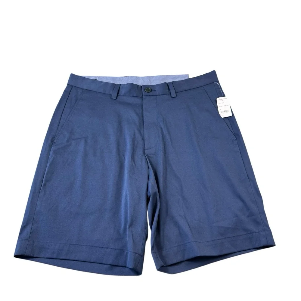 Brooks Brothers Navy Blue Stretch‎ Performance Men's Plain Front Chino Short 34